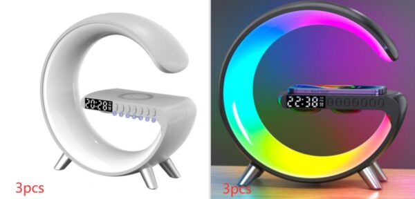 New Intelligent G Shaped LED Lamp Bluetooth Speake Wireless Charger Atmosphere Lamp App Control For Bedroom Home Decor - Image 4