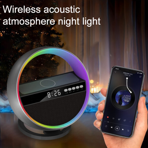 2024 New Multifunction RGB Night Light Wireless Charger Bluetooth Speaker Large G Ambience Light Home Decor - Image 3