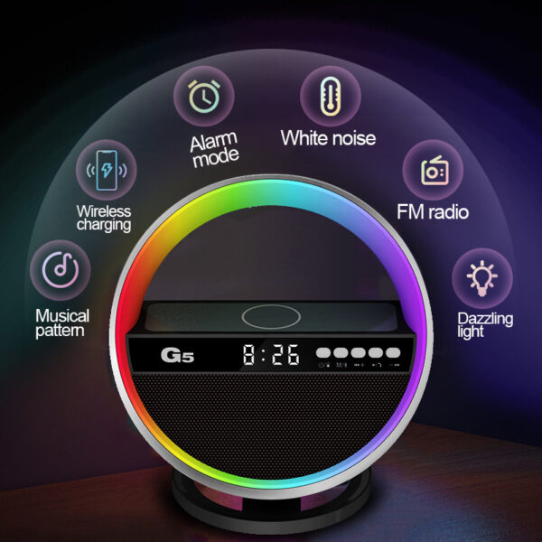 2024 New Multifunction RGB Night Light Wireless Charger Bluetooth Speaker Large G Ambience Light Home Decor - Image 2