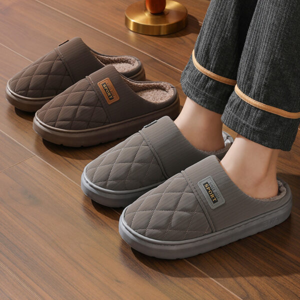 Men's Home Slippers Winter Warm Plush House Shoes Indoor Non-slip Floor Bedroom Slipper Casual All-match Shoes - Image 6