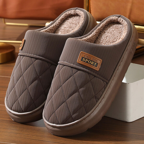 Men's Home Slippers Winter Warm Plush House Shoes Indoor Non-slip Floor Bedroom Slipper Casual All-match Shoes - Image 5