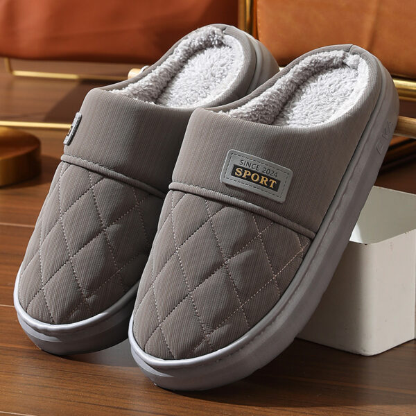 Men's Home Slippers Winter Warm Plush House Shoes Indoor Non-slip Floor Bedroom Slipper Casual All-match Shoes - Image 4